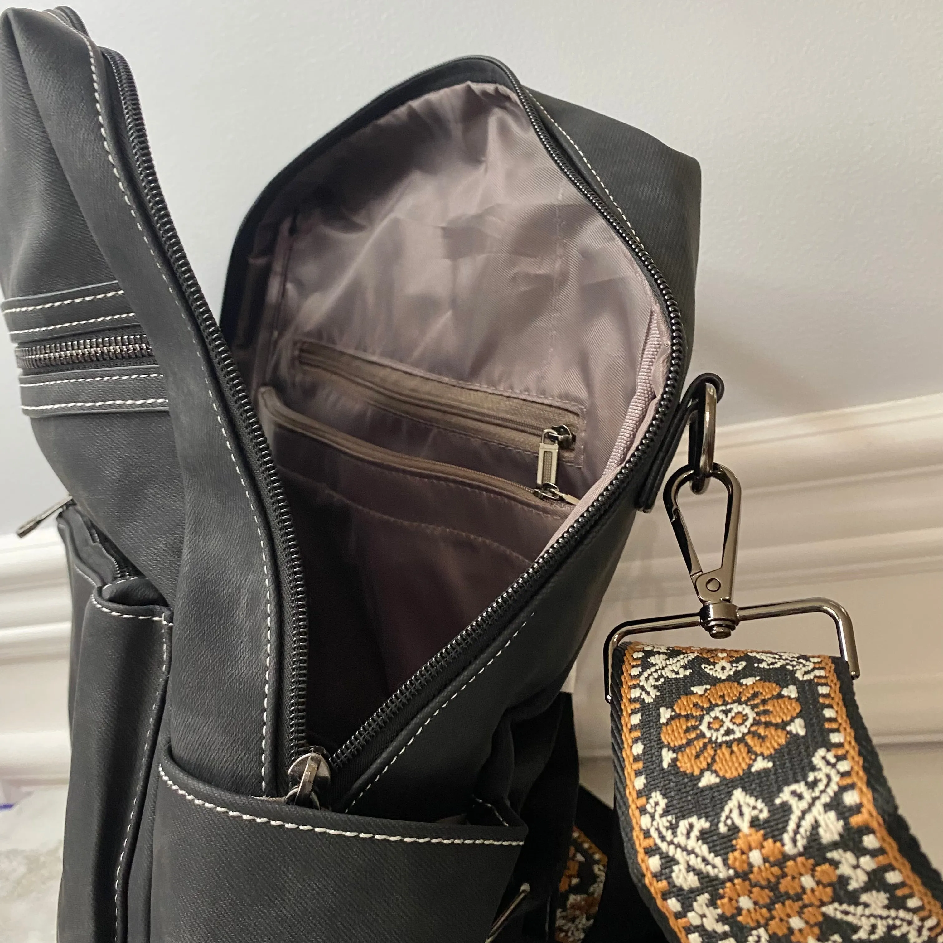 Denim Suede Brooke Backpack   Pouch - PREORDER
