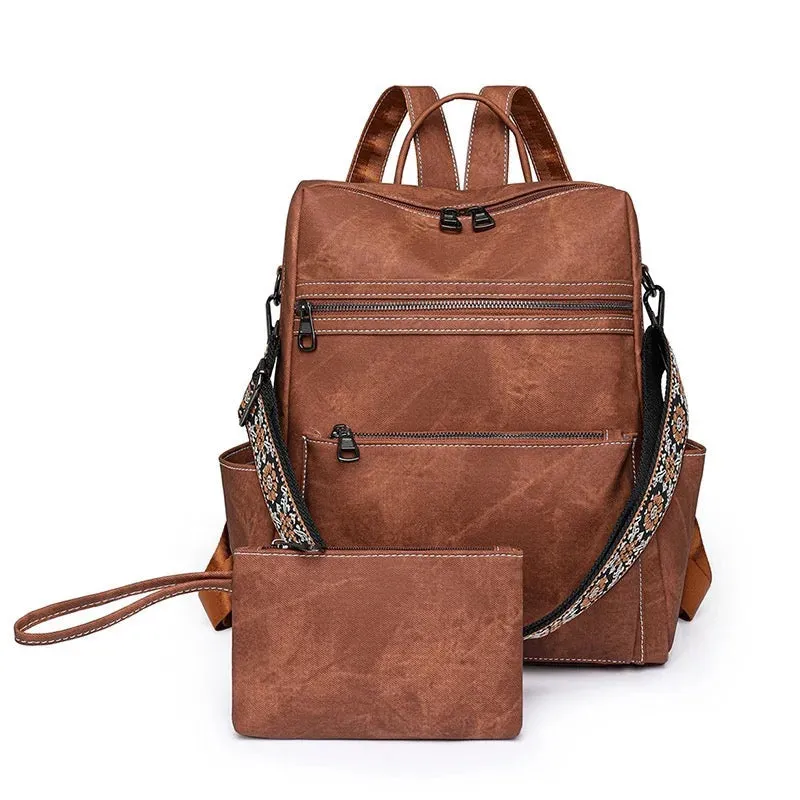 Denim Suede Brooke Backpack   Pouch - PREORDER