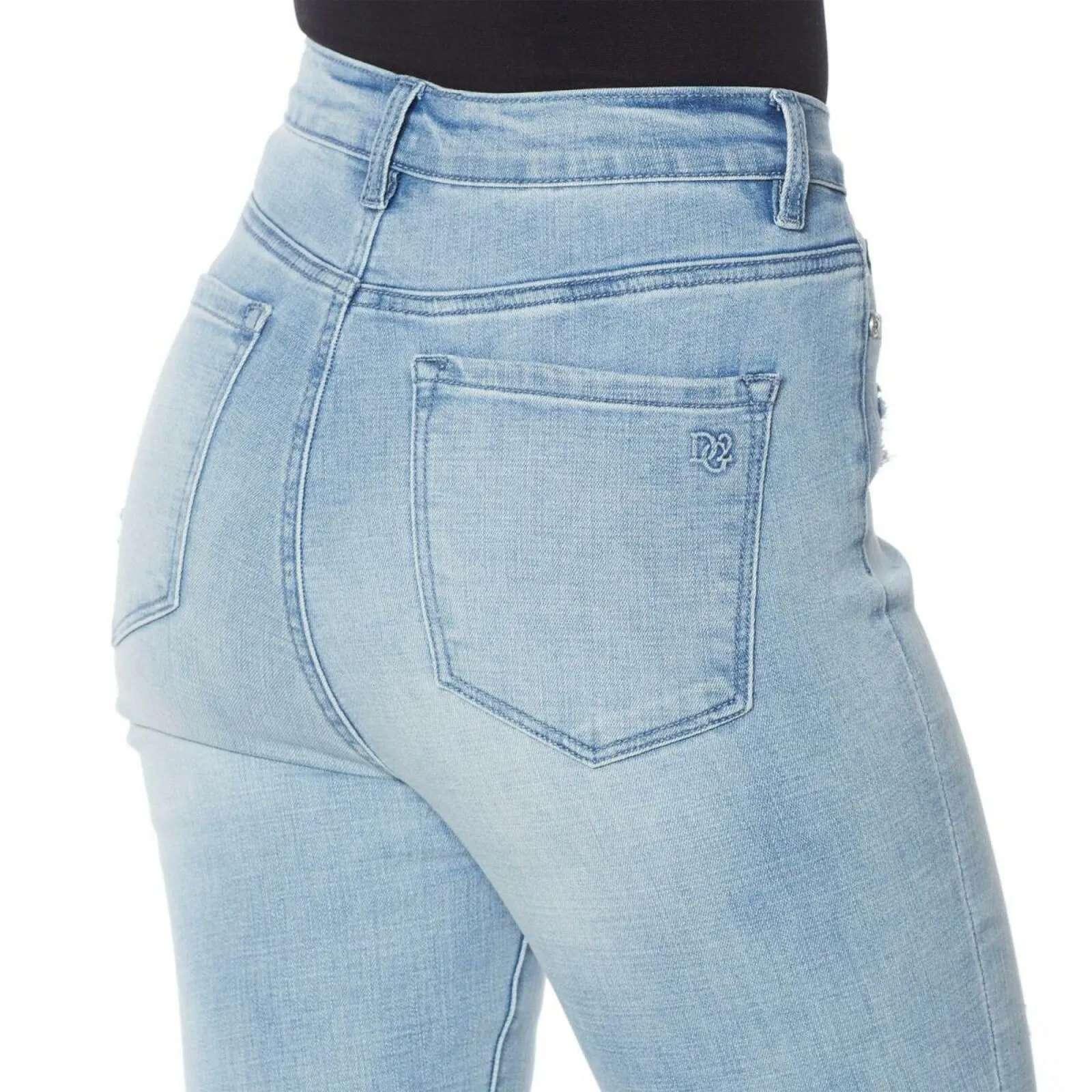 DG2 by Diane Gilman Women's Virtual Stretch Destructed Skinny Jeans
