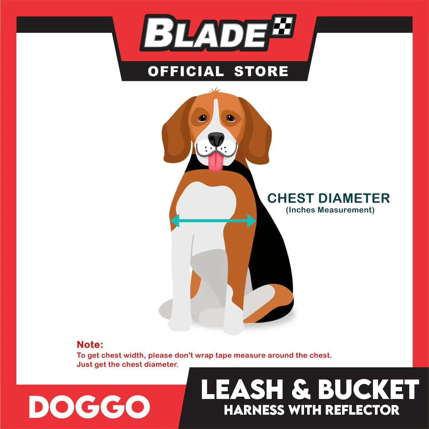 Doggo Leash and Bucket Harness with Reflector Small (Red) Perfect Set for Your Dog