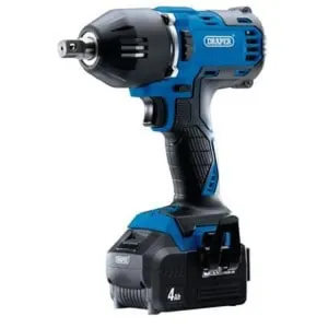 Draper D20 20V Brushless Mid-Torque Impact Wrench, 1/2", 2 X 4.0Ah Batteries, 1 X Fast Charger, 400Nm Dr-99251