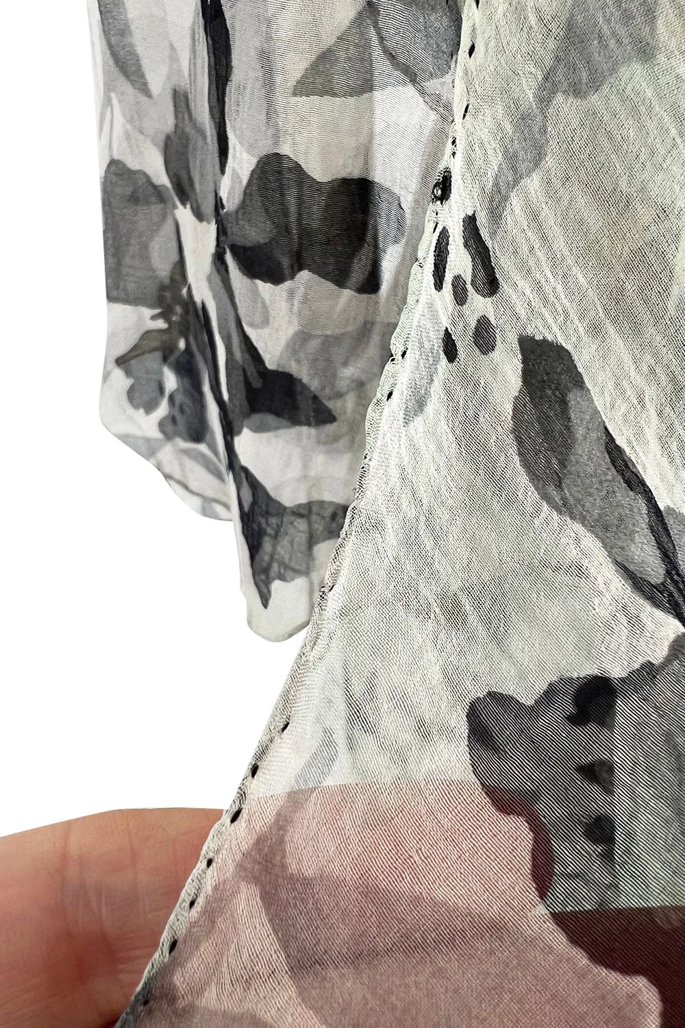 Dreamy 1920s Unlabeled Feather Light Floral Print Silk Chiffon Dress w Jacket