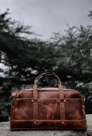 Easri Brown Waxed Canvas Duffle Bag