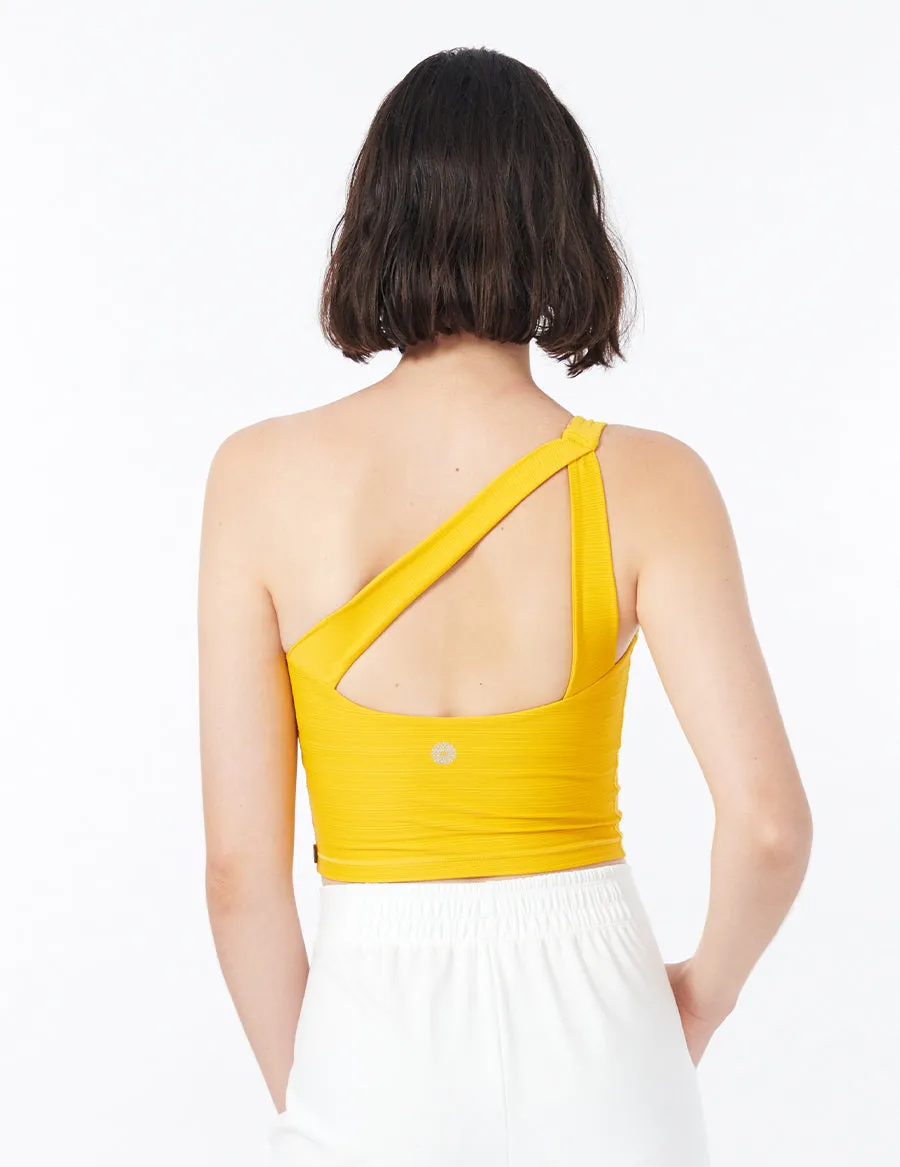 easyoga LA-VEDA Single Cropped Tank - Y08 Sand Yellow