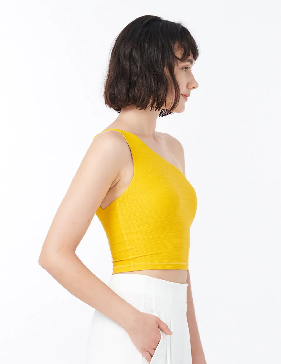 easyoga LA-VEDA Single Cropped Tank - Y08 Sand Yellow