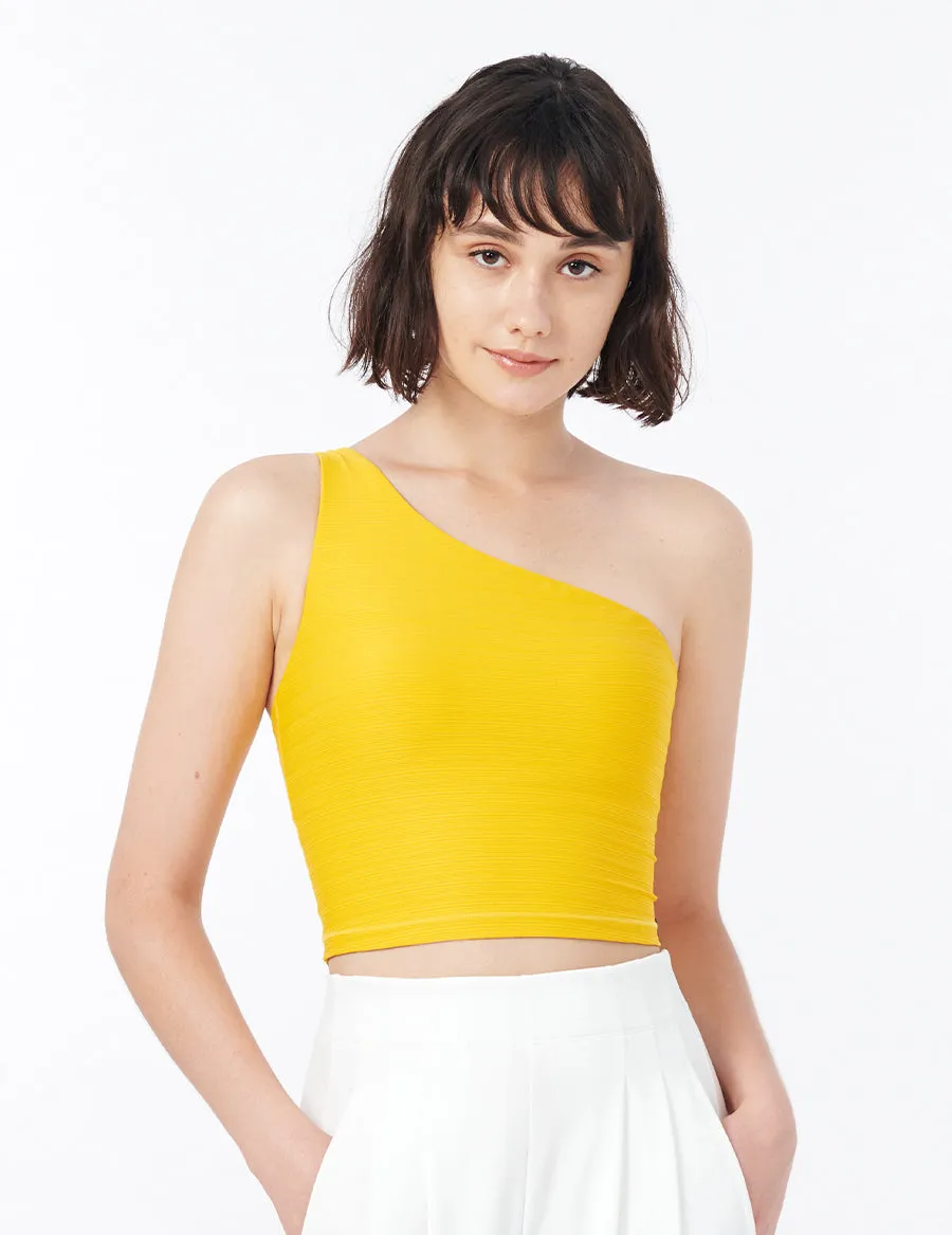 easyoga LA-VEDA Single Cropped Tank - Y08 Sand Yellow