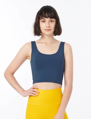 easyoga LA-VEDA Striped Cropped Tank - D68 Navy Stripe