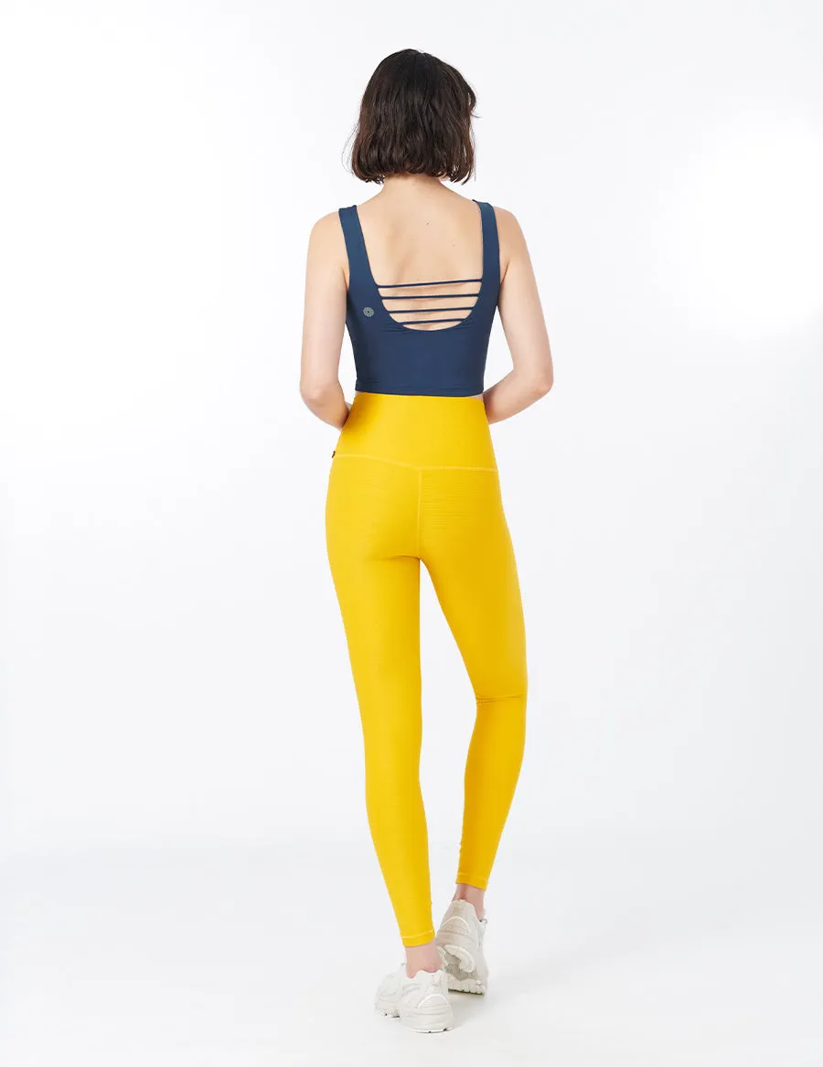 easyoga LA-VEDA Striped Cropped Tank - D68 Navy Stripe