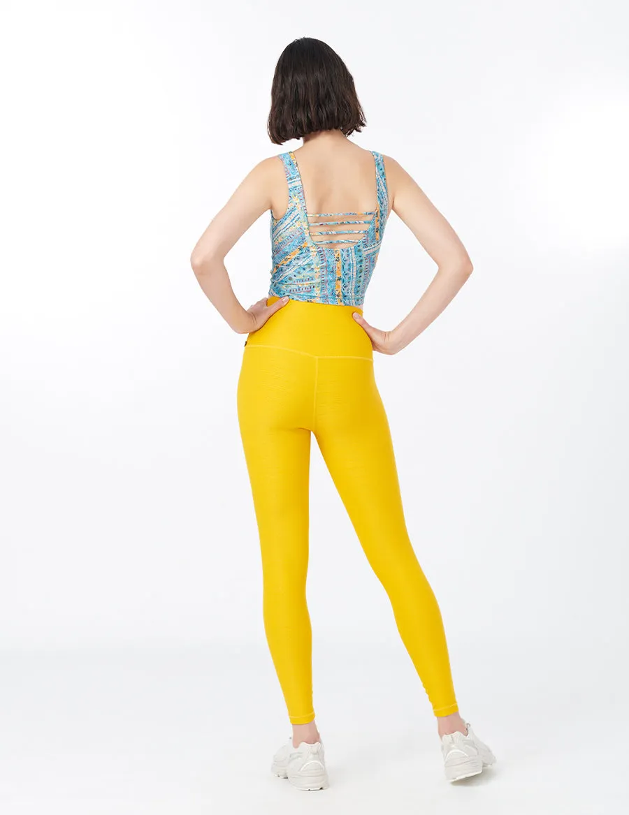 easyoga LA-VEDA Striped Cropped Tank - FF4 Greek Brick