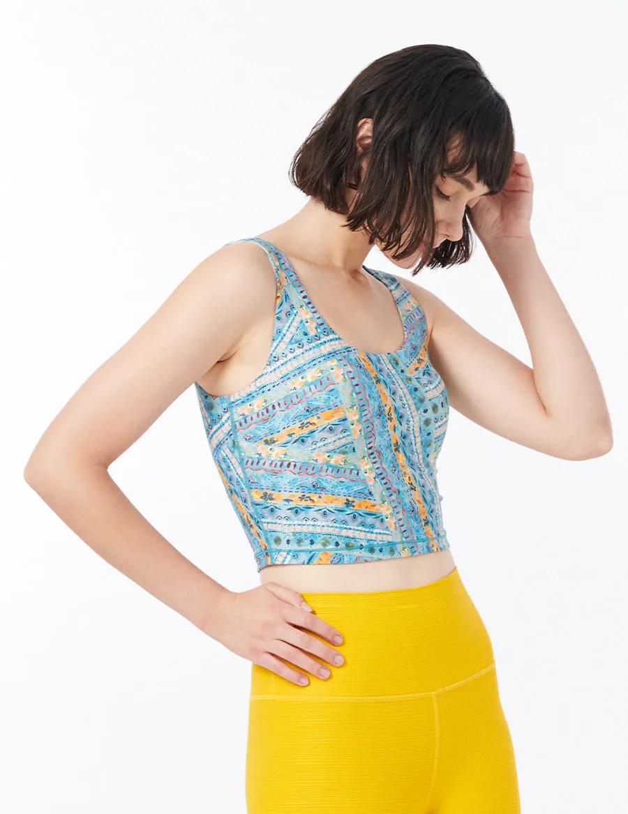 easyoga LA-VEDA Striped Cropped Tank - FF4 Greek Brick