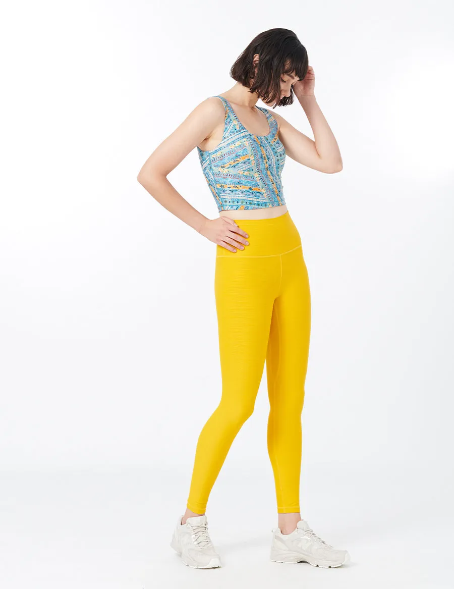 easyoga LA-VEDA Striped Cropped Tank - FF4 Greek Brick