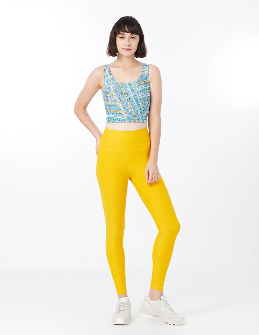 easyoga LA-VEDA Striped Cropped Tank - FF4 Greek Brick
