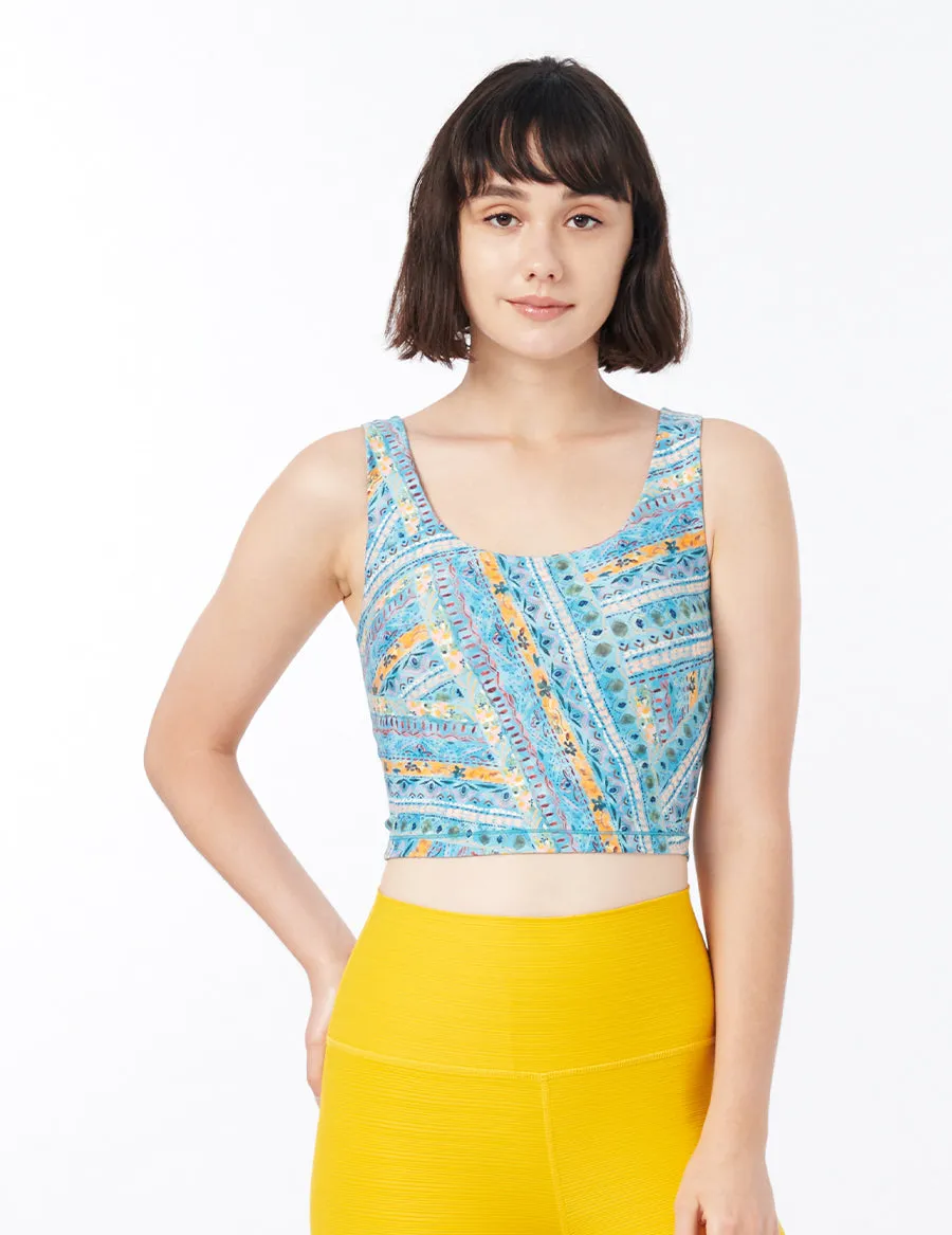 easyoga LA-VEDA Striped Cropped Tank - FF4 Greek Brick