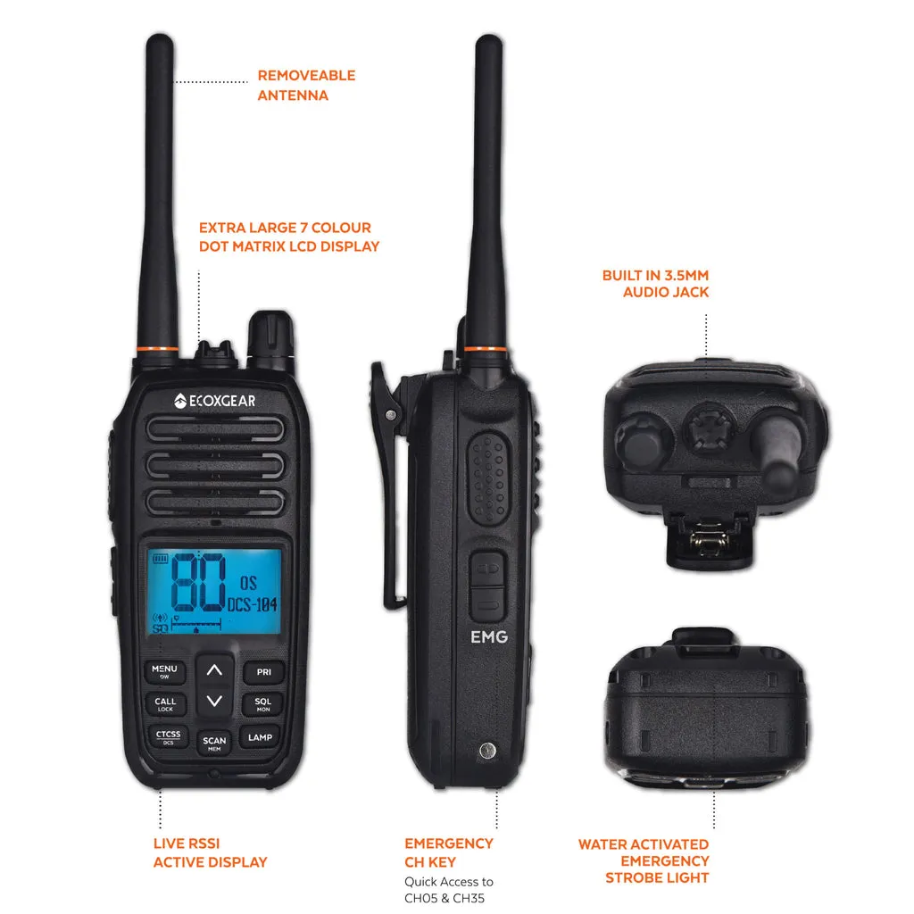 EcoXGear ECOXTALK EXG500 UHF CB Handheld Radio