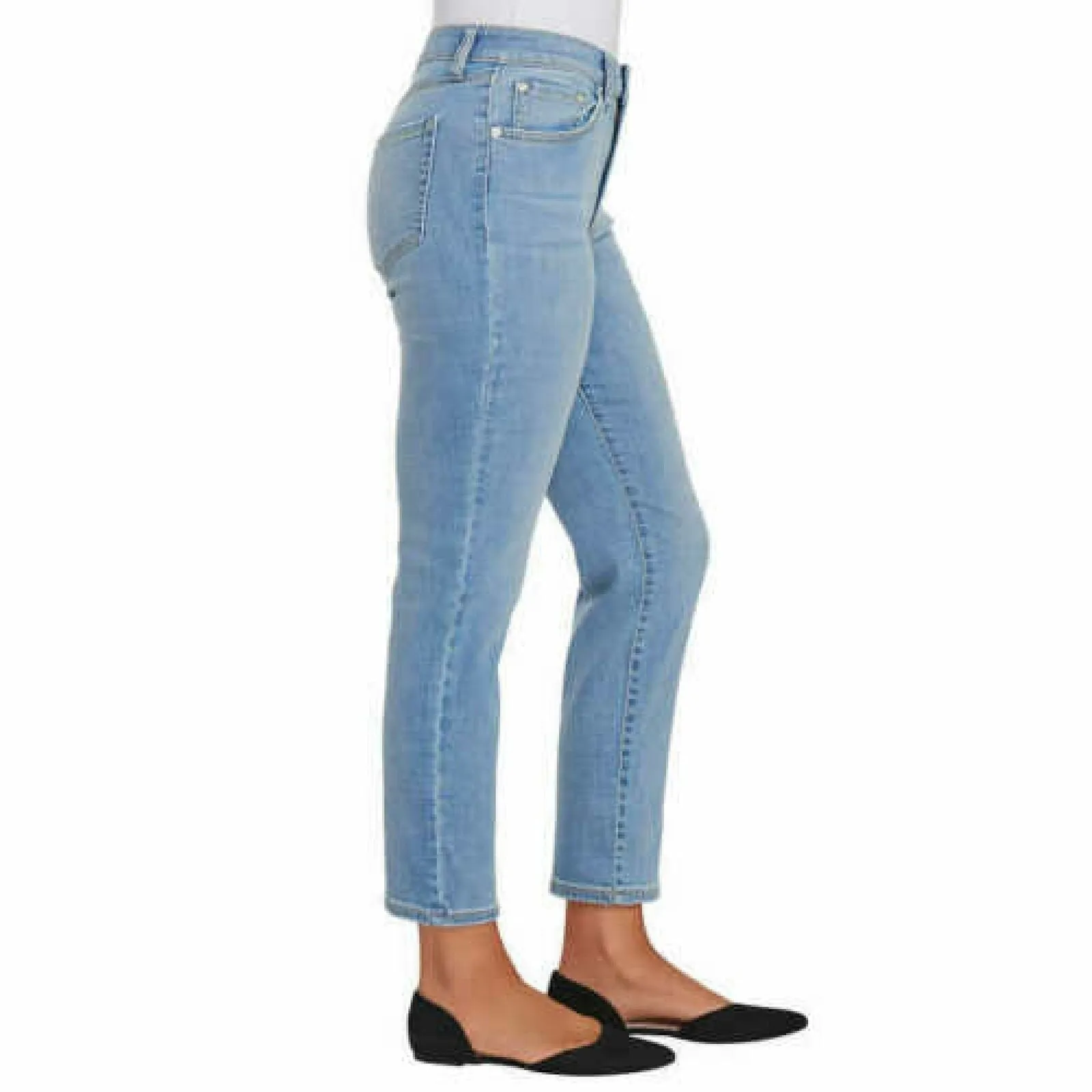 Ella Moss Women's High Rise Slim Straight Ankle Jeans Light Blue 8