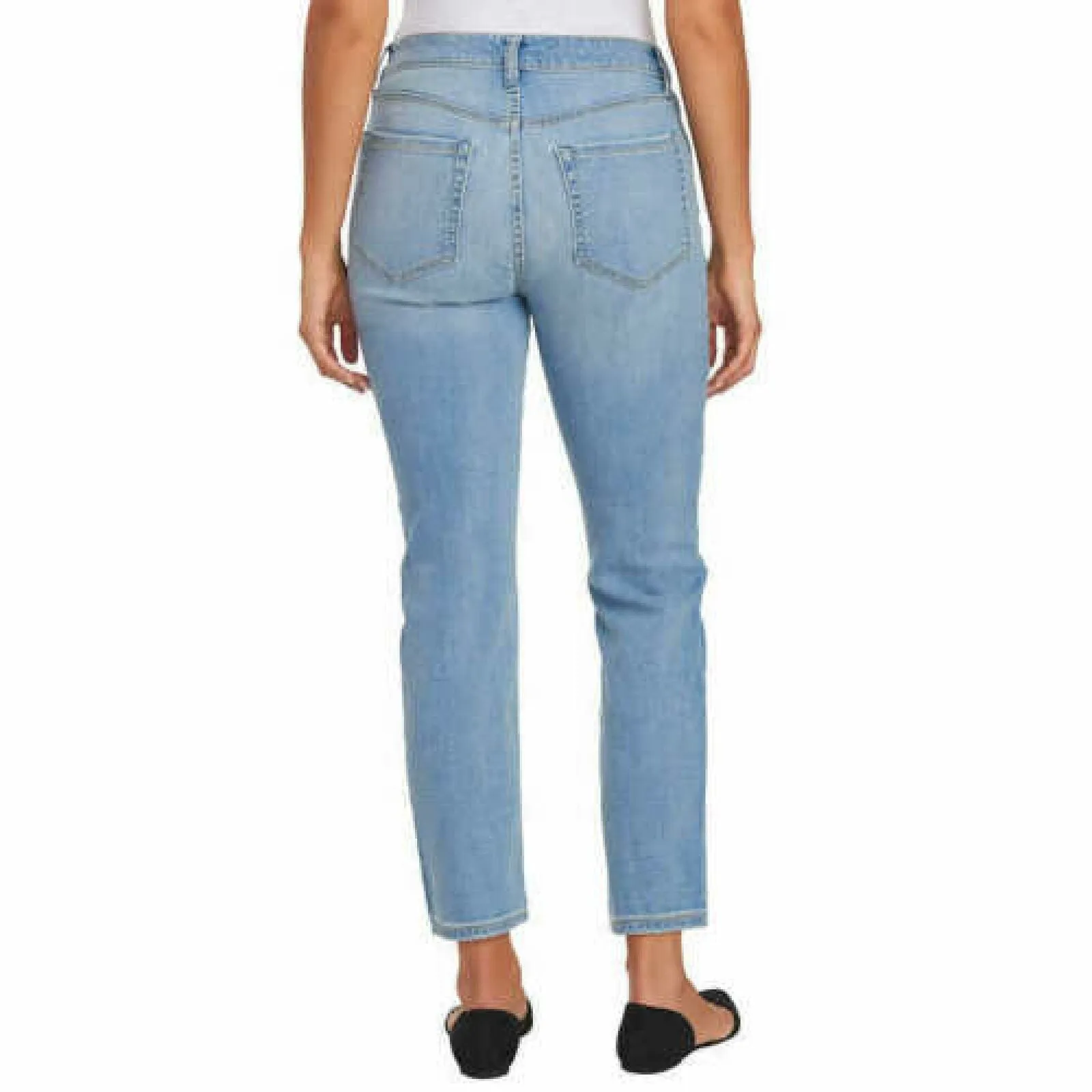 Ella Moss Women's High Rise Slim Straight Ankle Jeans Light Blue 8