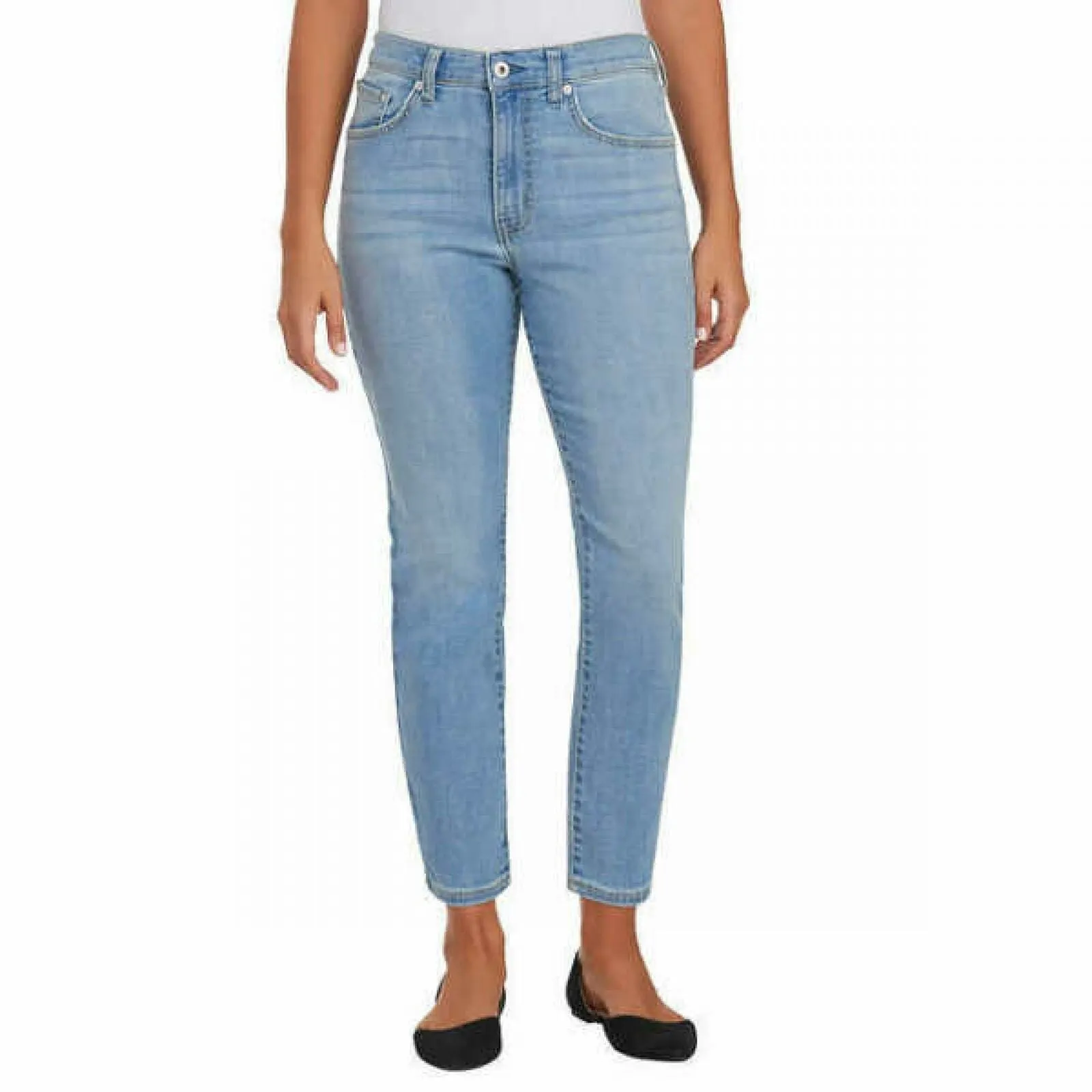 Ella Moss Women's High Rise Slim Straight Ankle Jeans Light Blue 8