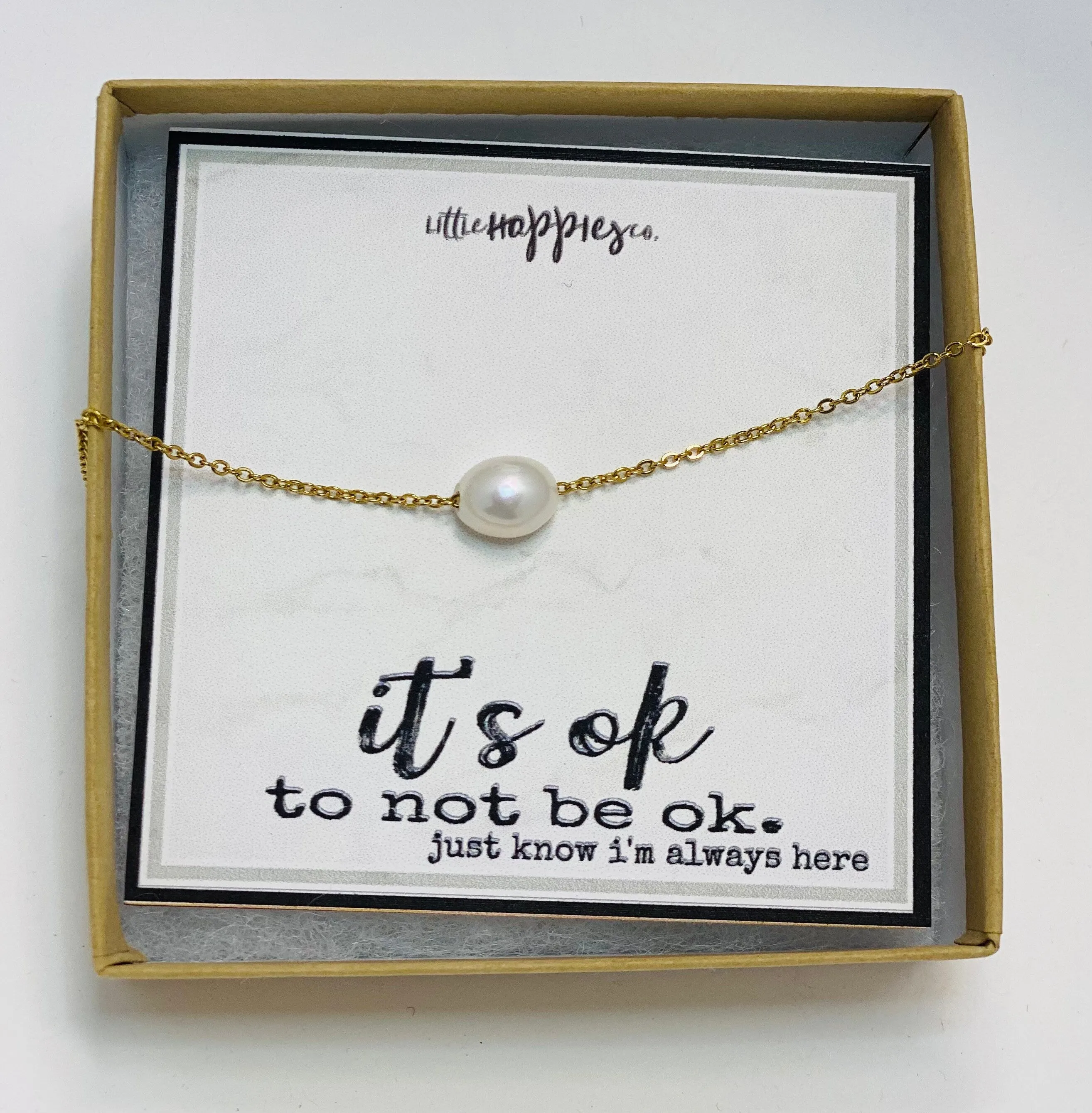 Encouragement gift, miscarriage necklace, sympathy necklace, sympathy gift, loss of a loved one, pet death, it’s ok that your are not ok