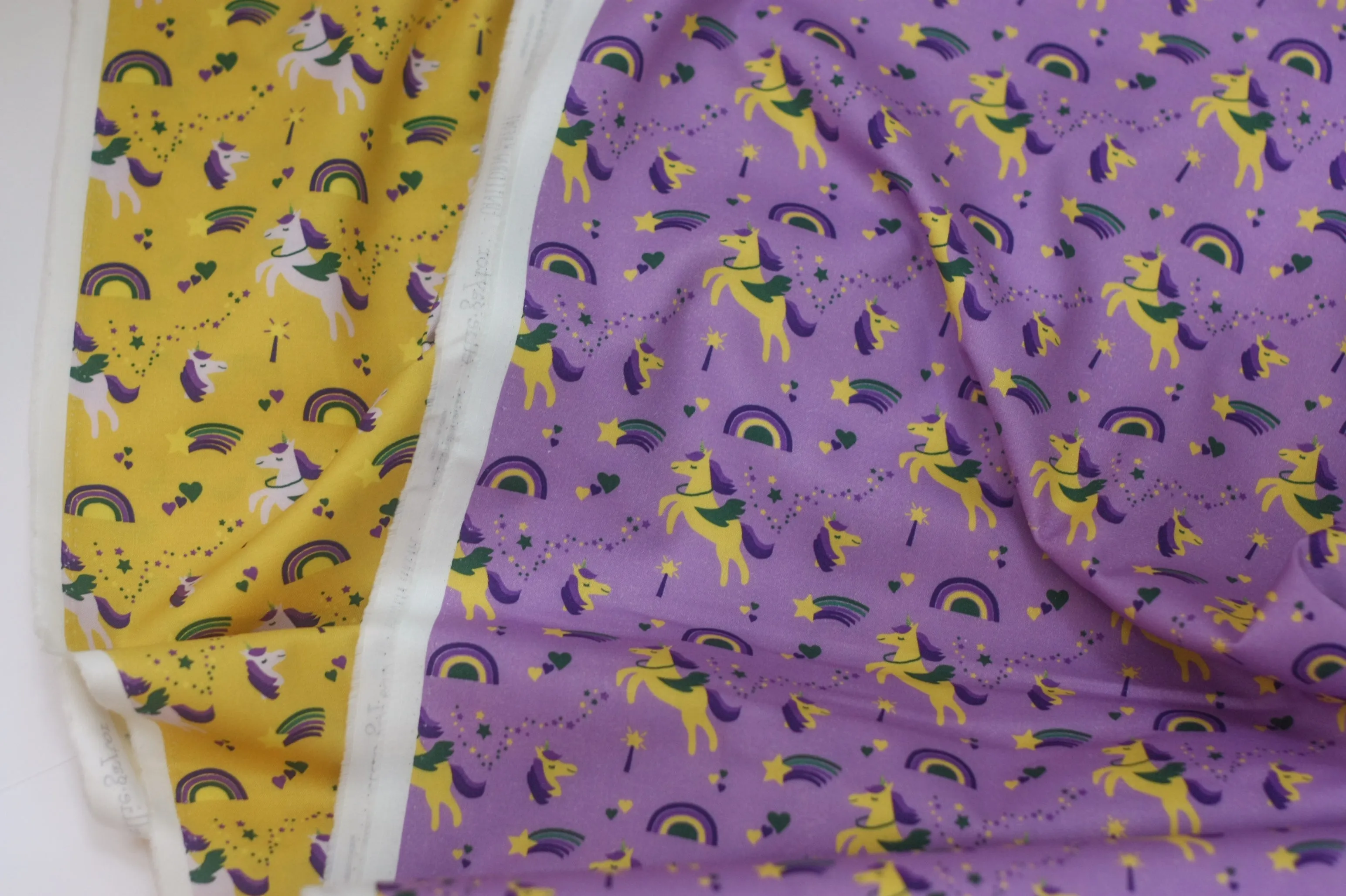 Fabric: Mardi Gras Krewe of Unicorns (Yellow) | 100% Cotton Woven