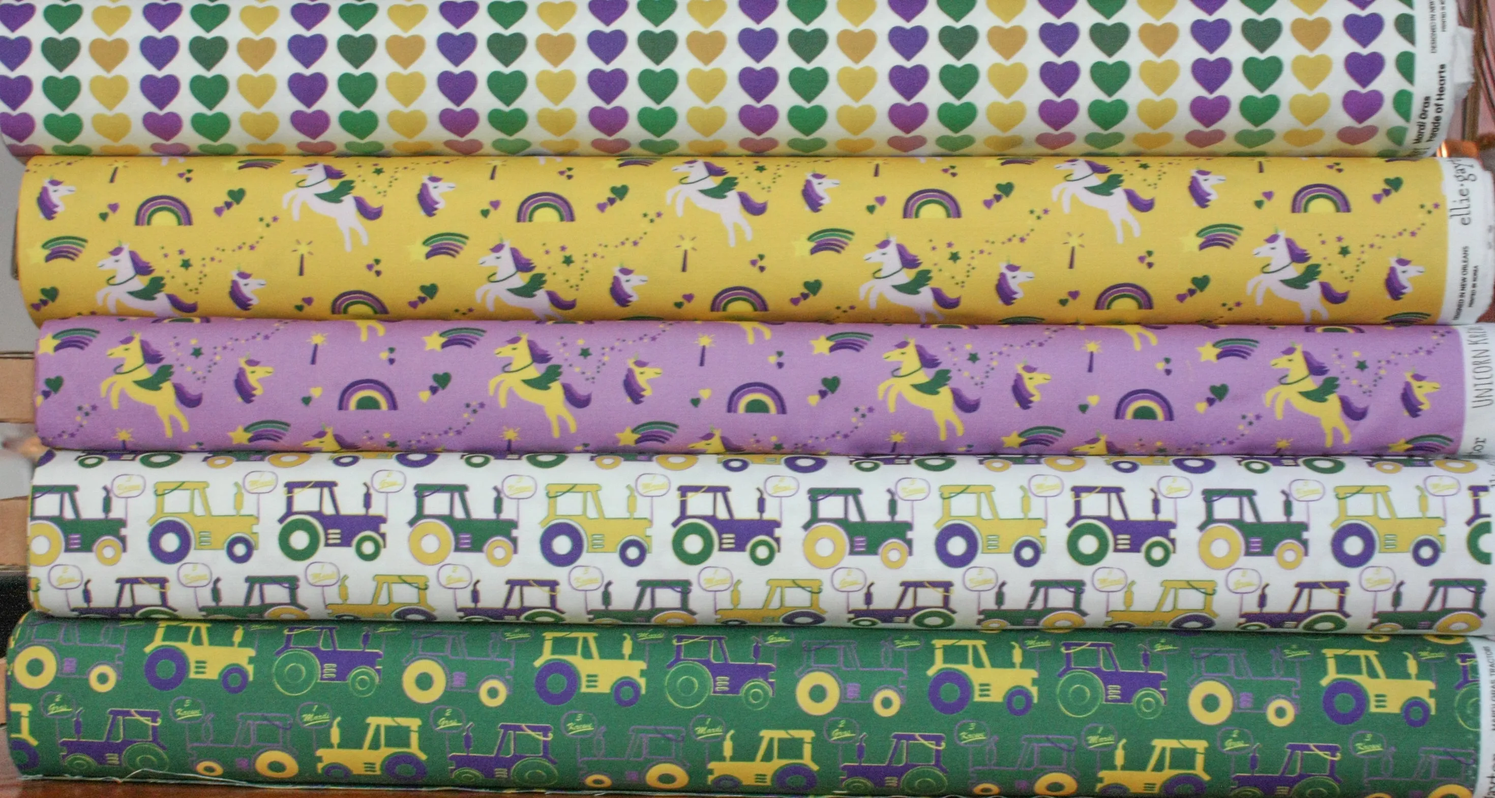 Fabric: Mardi Gras Krewe of Unicorns (Yellow) | 100% Cotton Woven