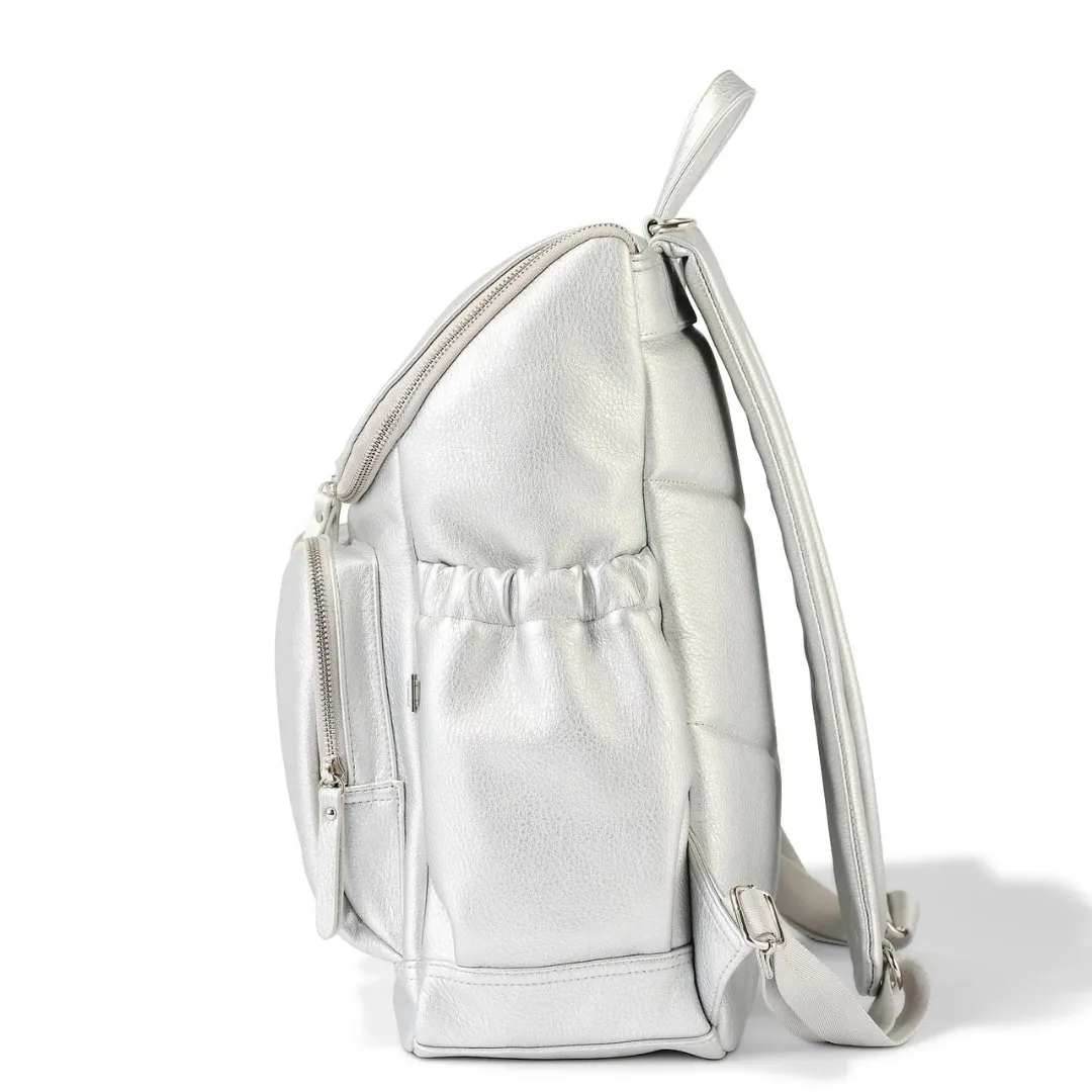 Faux Leather Signature Nappy Backpack