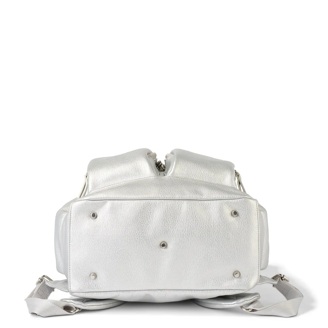 Faux Leather Signature Nappy Backpack
