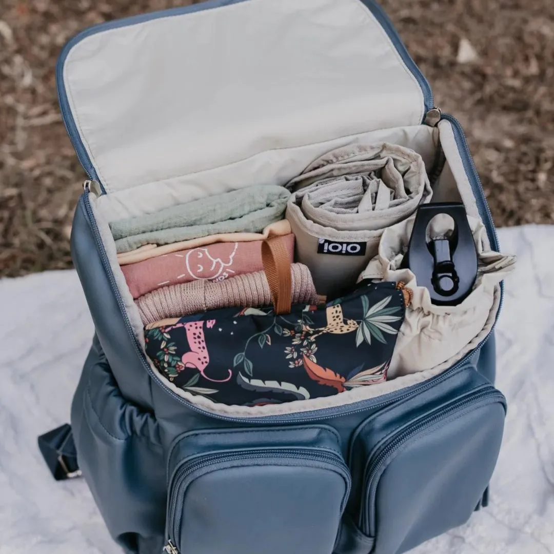 Faux Leather Signature Nappy Backpack