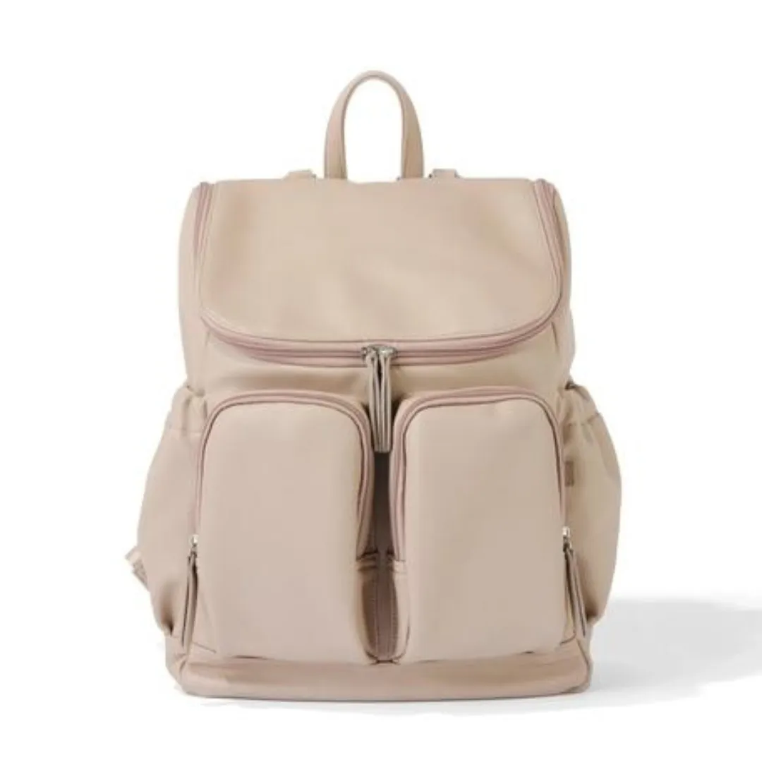 Faux Leather Signature Nappy Backpack