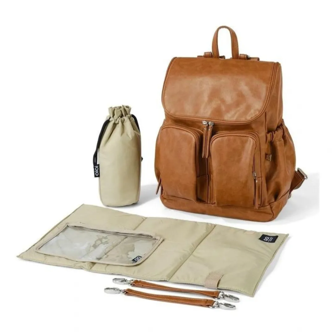 Faux Leather Signature Nappy Backpack