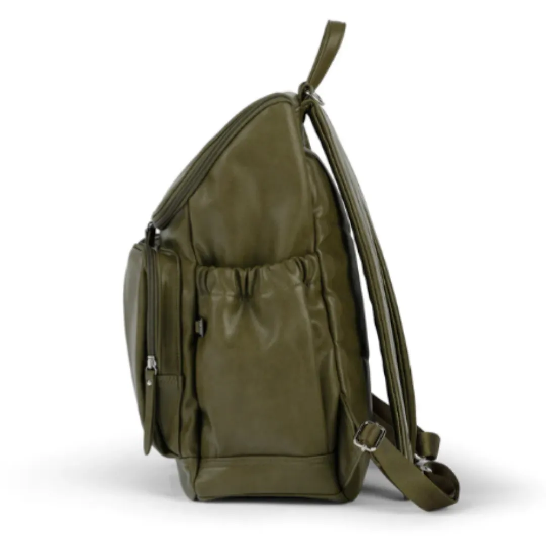 Faux Leather Signature Nappy Backpack