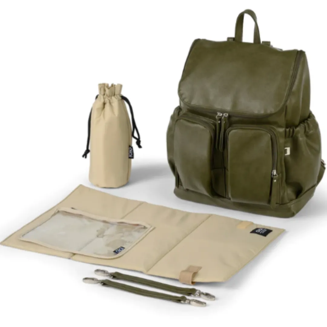 Faux Leather Signature Nappy Backpack