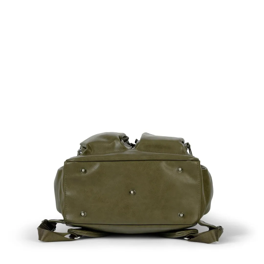 Faux Leather Signature Nappy Backpack