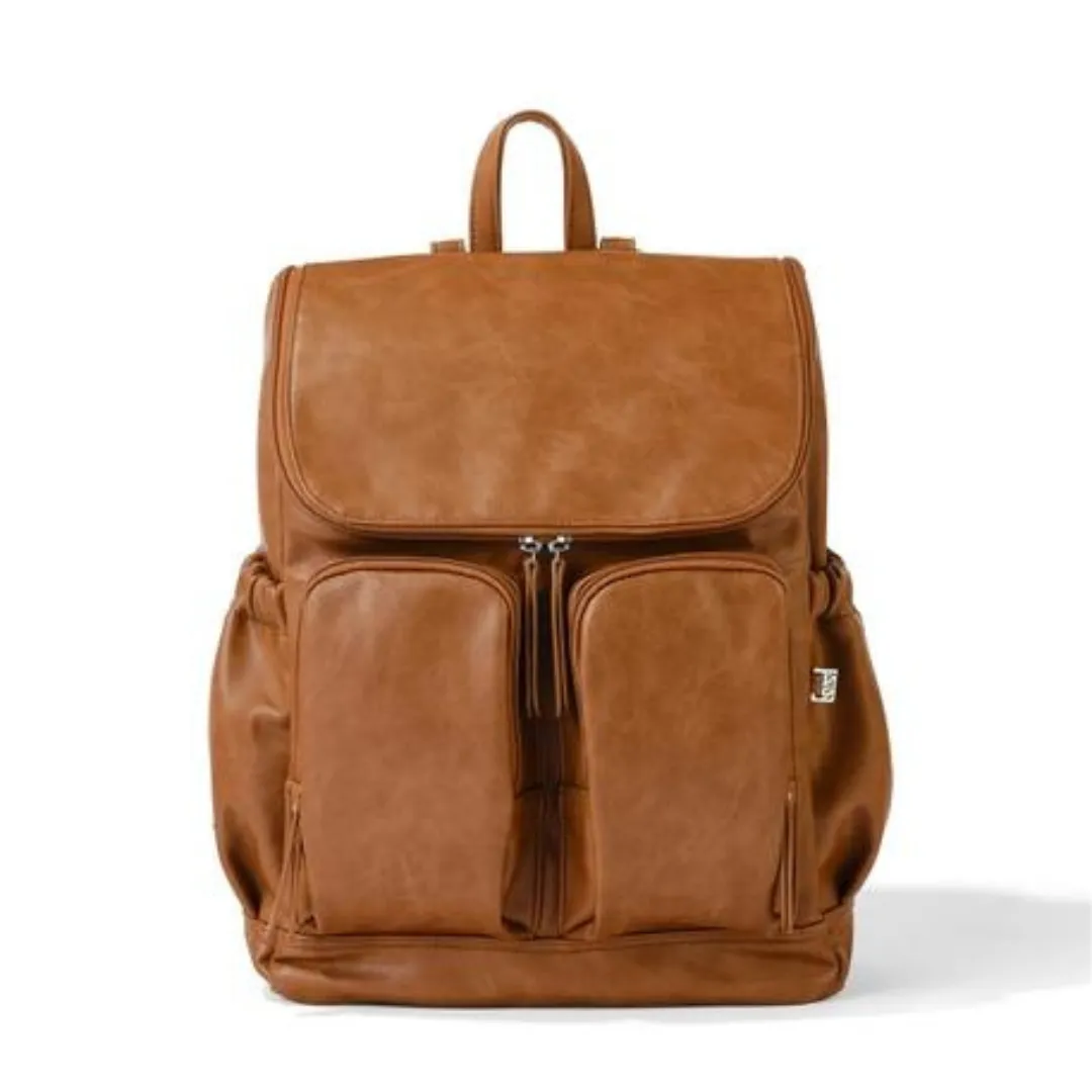 Faux Leather Signature Nappy Backpack