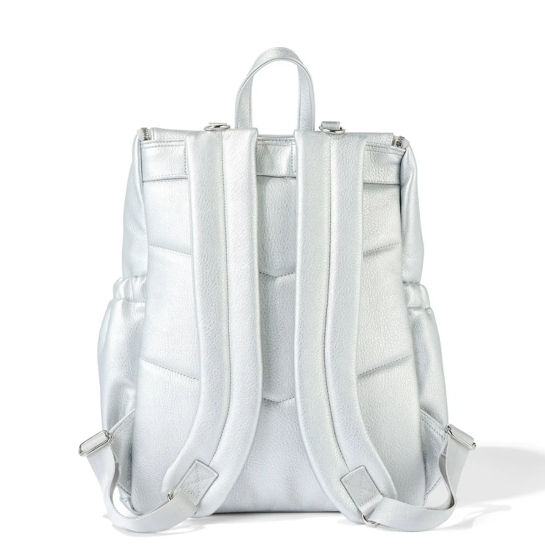 Faux Leather Signature Nappy Backpack