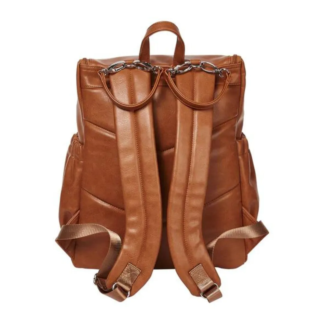 Faux Leather Signature Nappy Backpack