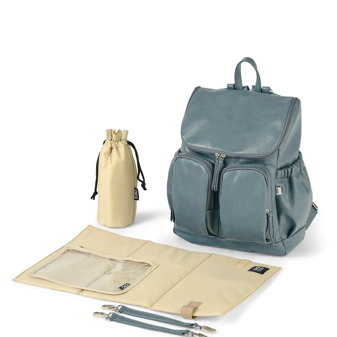 Faux Leather Signature Nappy Backpack