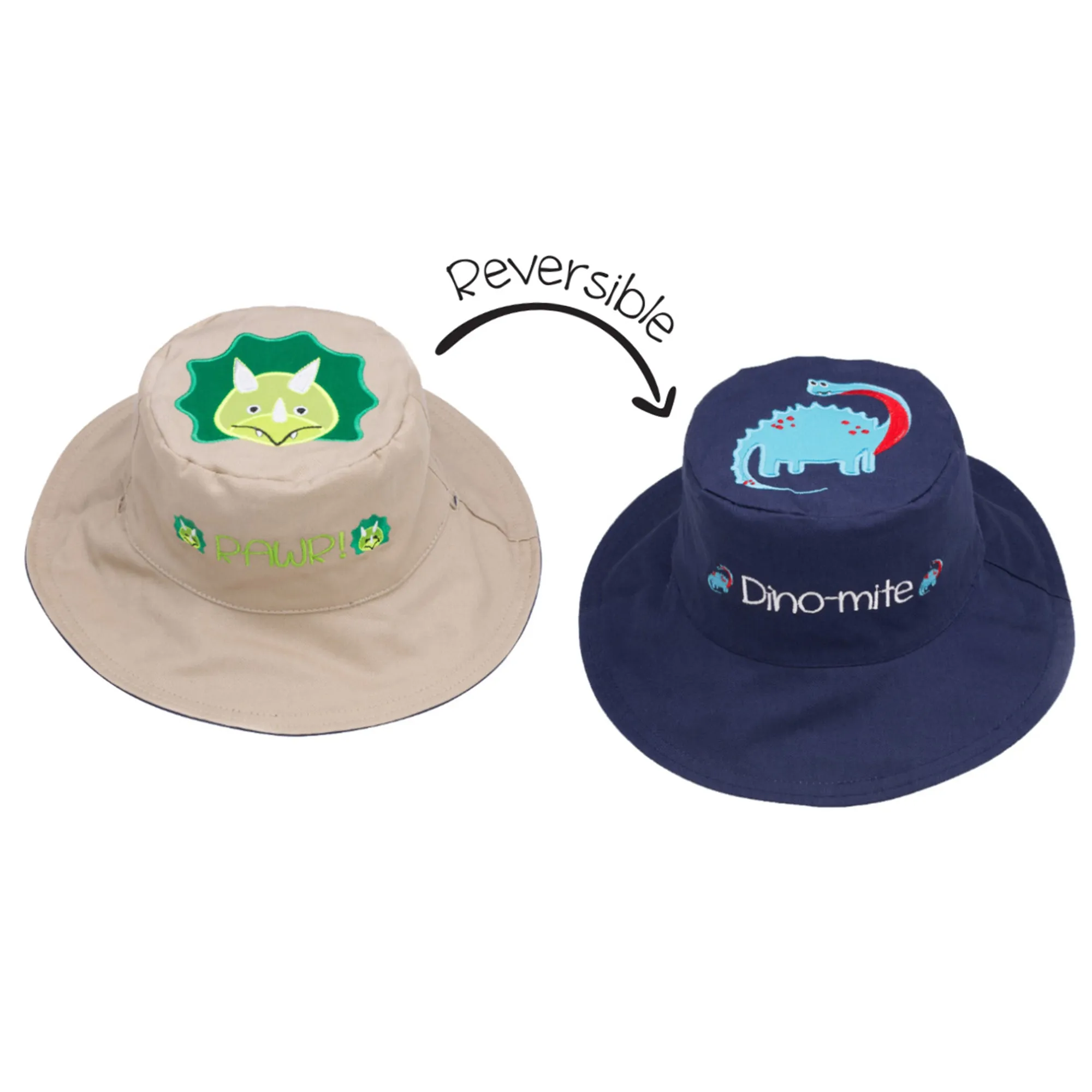 Flapjack/Reversible Sun Hat Dino - XS