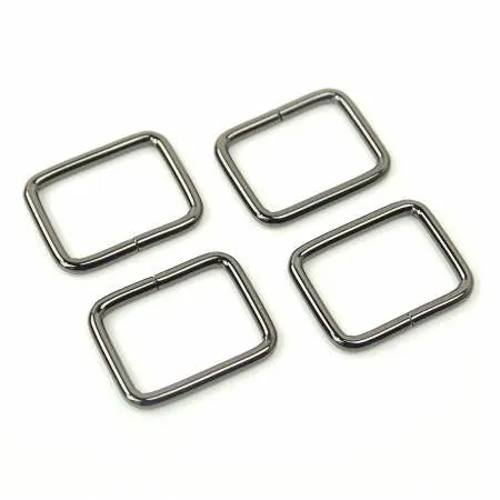 Four Rectangle Rings 1 inch Gunmetal