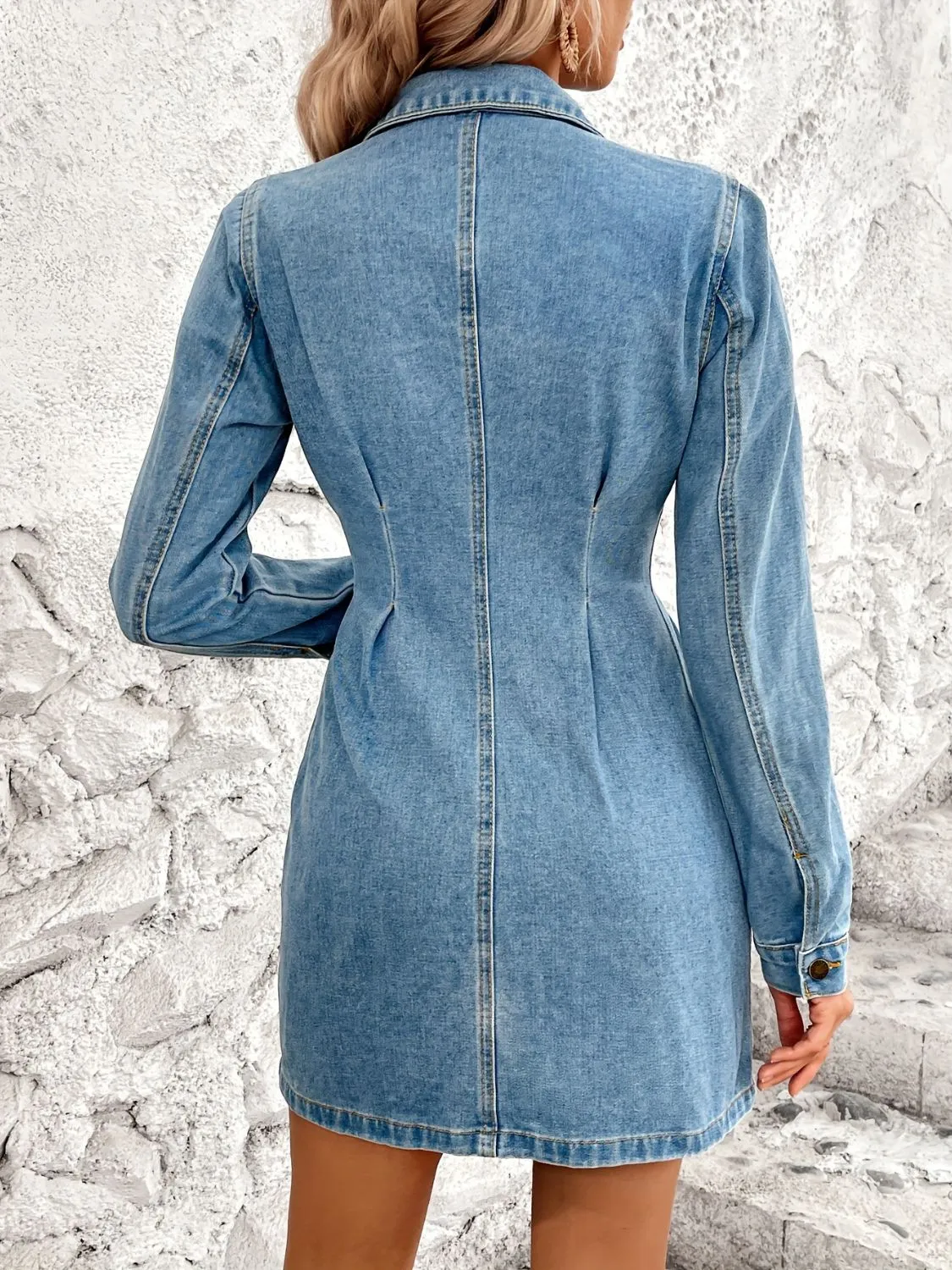 Foxfield Button-Up Denim Mini Dress