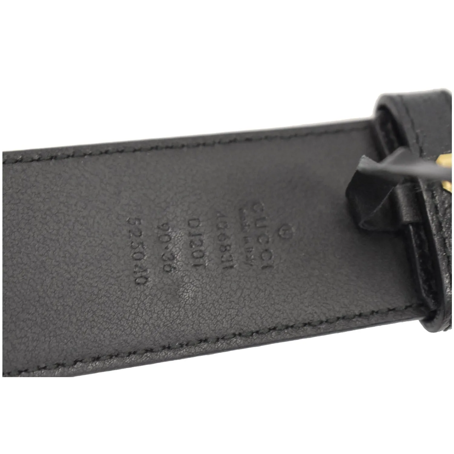 GUCCI Double G Buckle Black Leather Belt Black 406831
