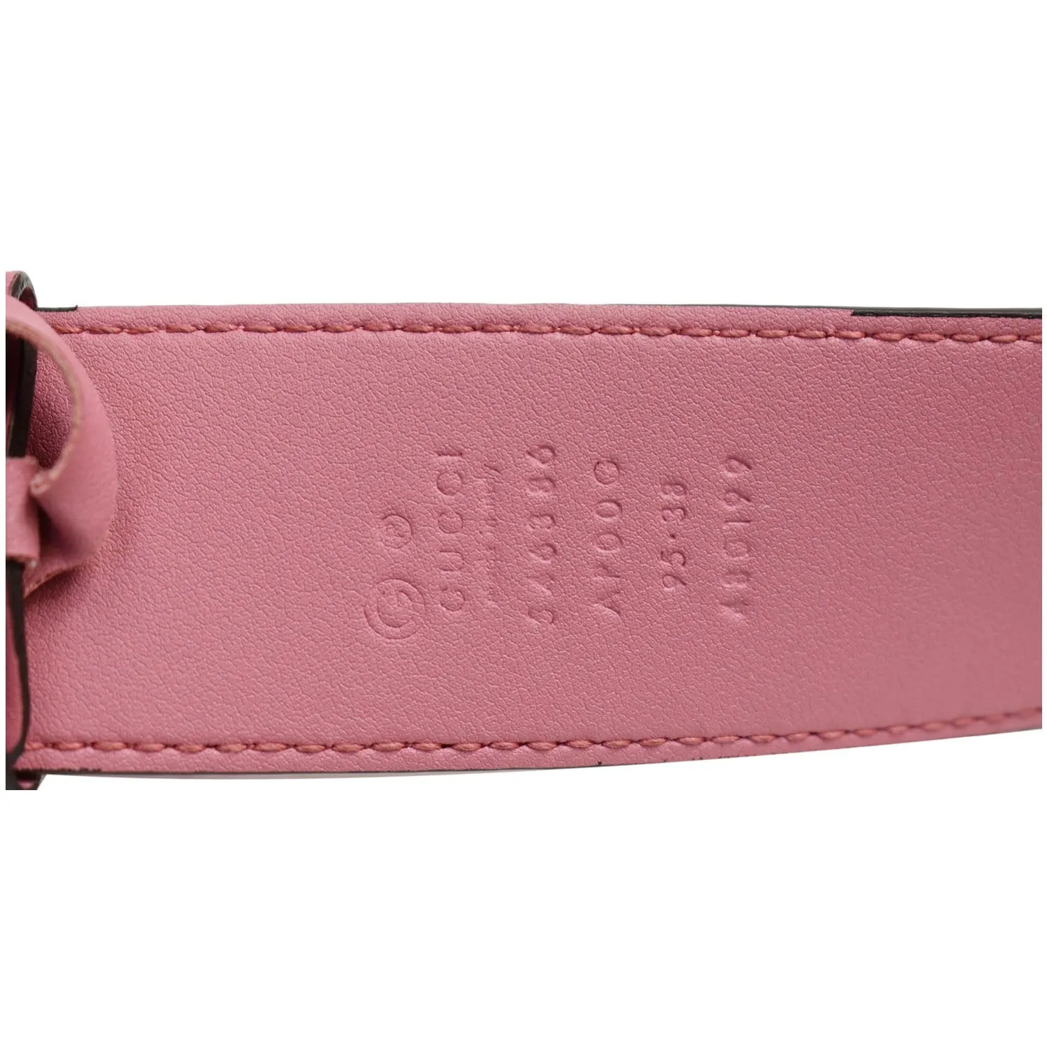 GUCCI Interlocking G Buckle Leather Belt Pink Size 95/38