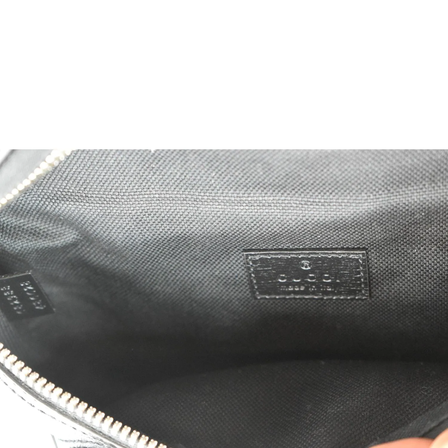GUCCI Interlocking G Supreme Canvas Belt Bag Black 682933