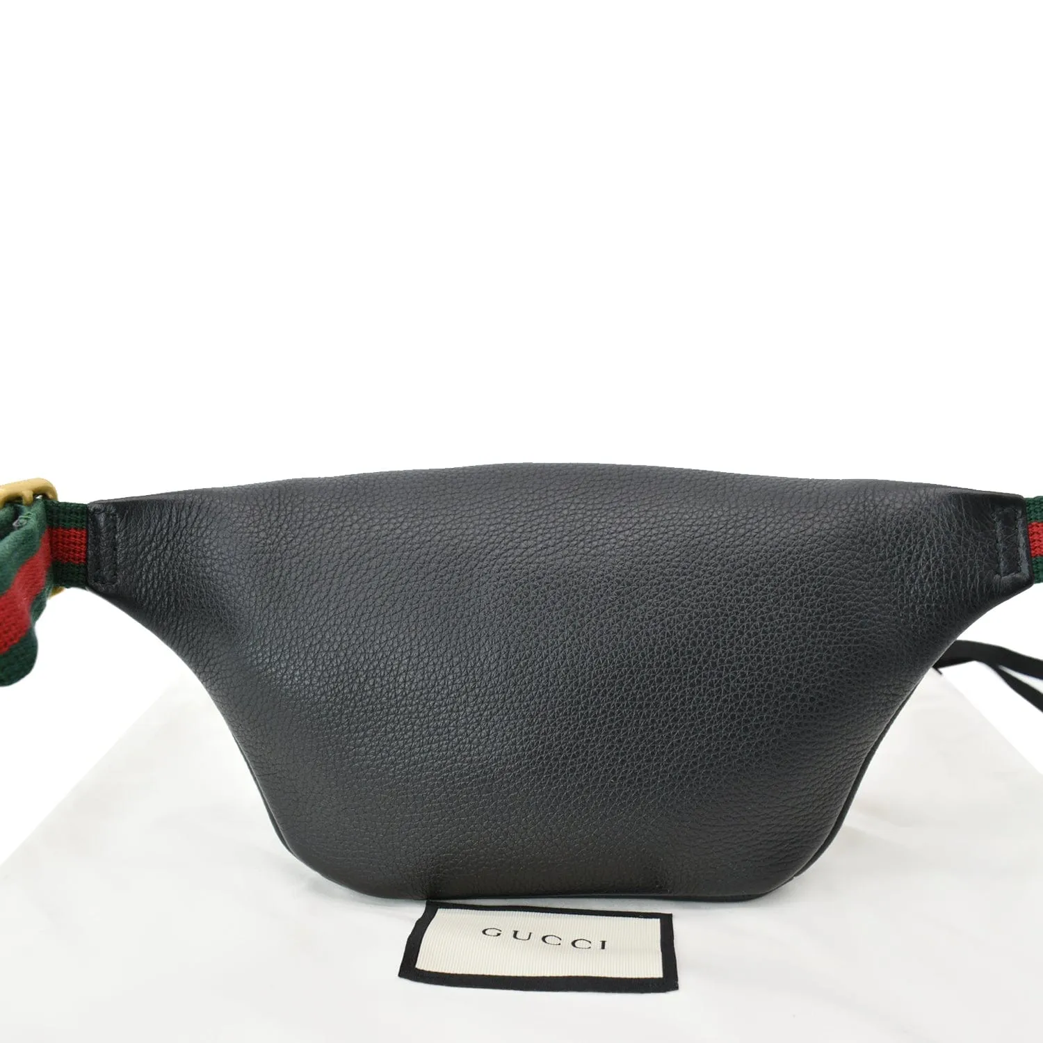 GUCCI Print Grained Calfskin Leather Small Belt Bag Black 527792