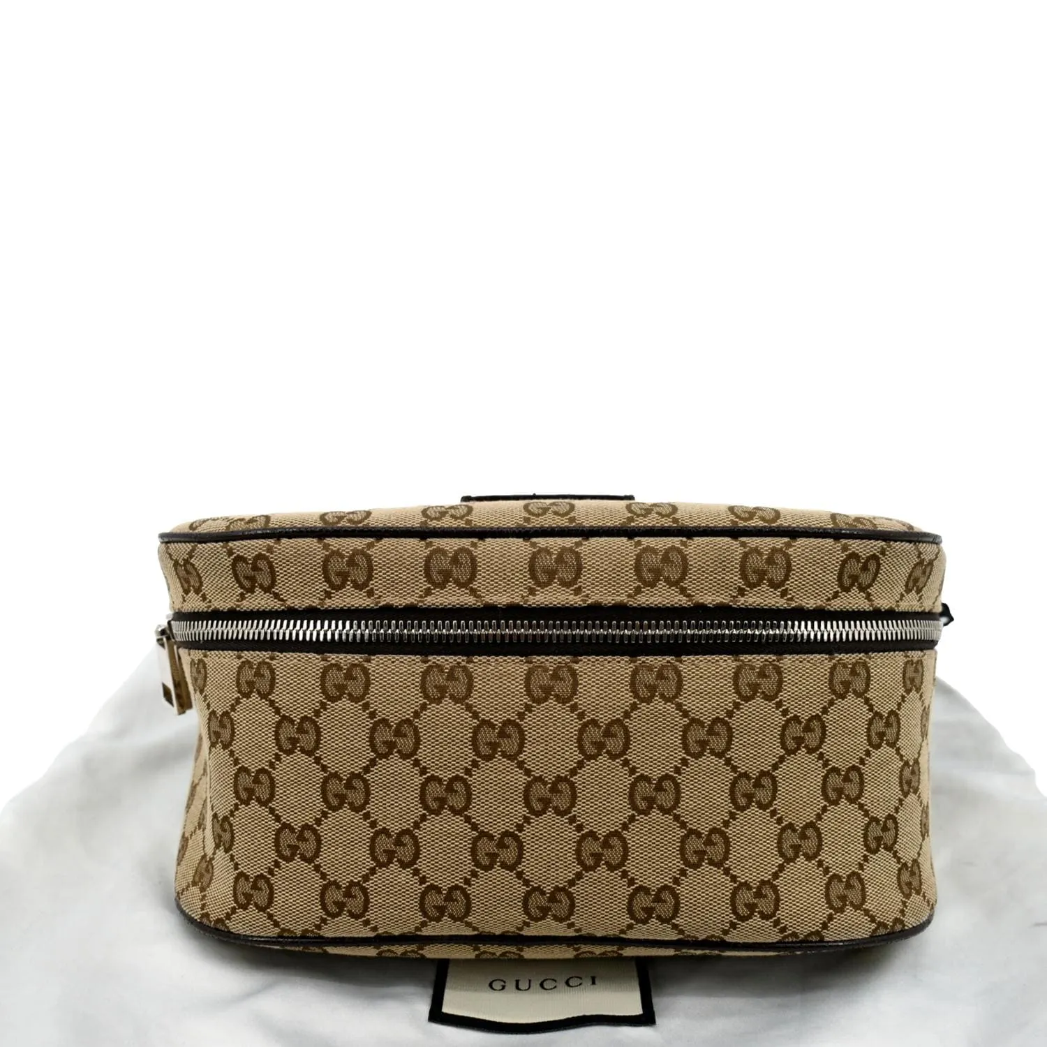 GUCCI Waist Pouch GG Canvas Belt Bag Beige 630915