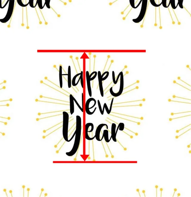 Happy New Years Smooth Faux Leather Craft Fabric Sheets
