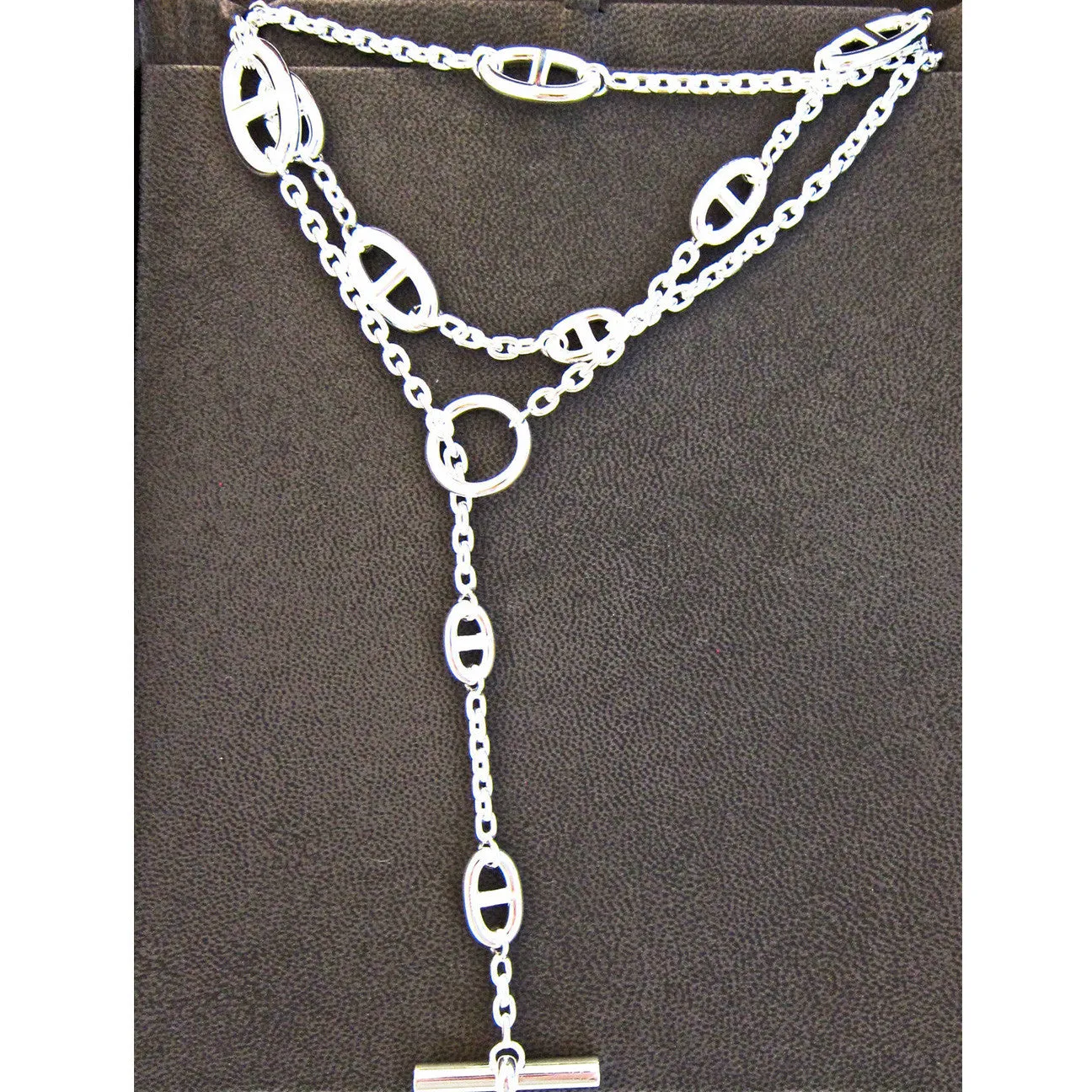 Hermes Farandole Solid Silver Long Necklace 160cm Below Retail!