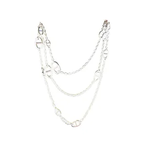 Hermes Farandole Solid Silver Long Necklace 160cm Below Retail!