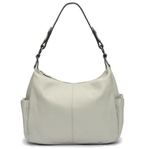Hobo Bags for Women Real Leather Purses Grey Shoulder Bag Medium Crossbody Bags Ladies Handbags 2024 Trendy