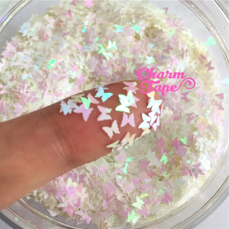 Holographic Butterfly Loose glitters, Butterflies glitter 3mm UV resin, nail gel, acrylic nail, nail polish glitter, nail stamping