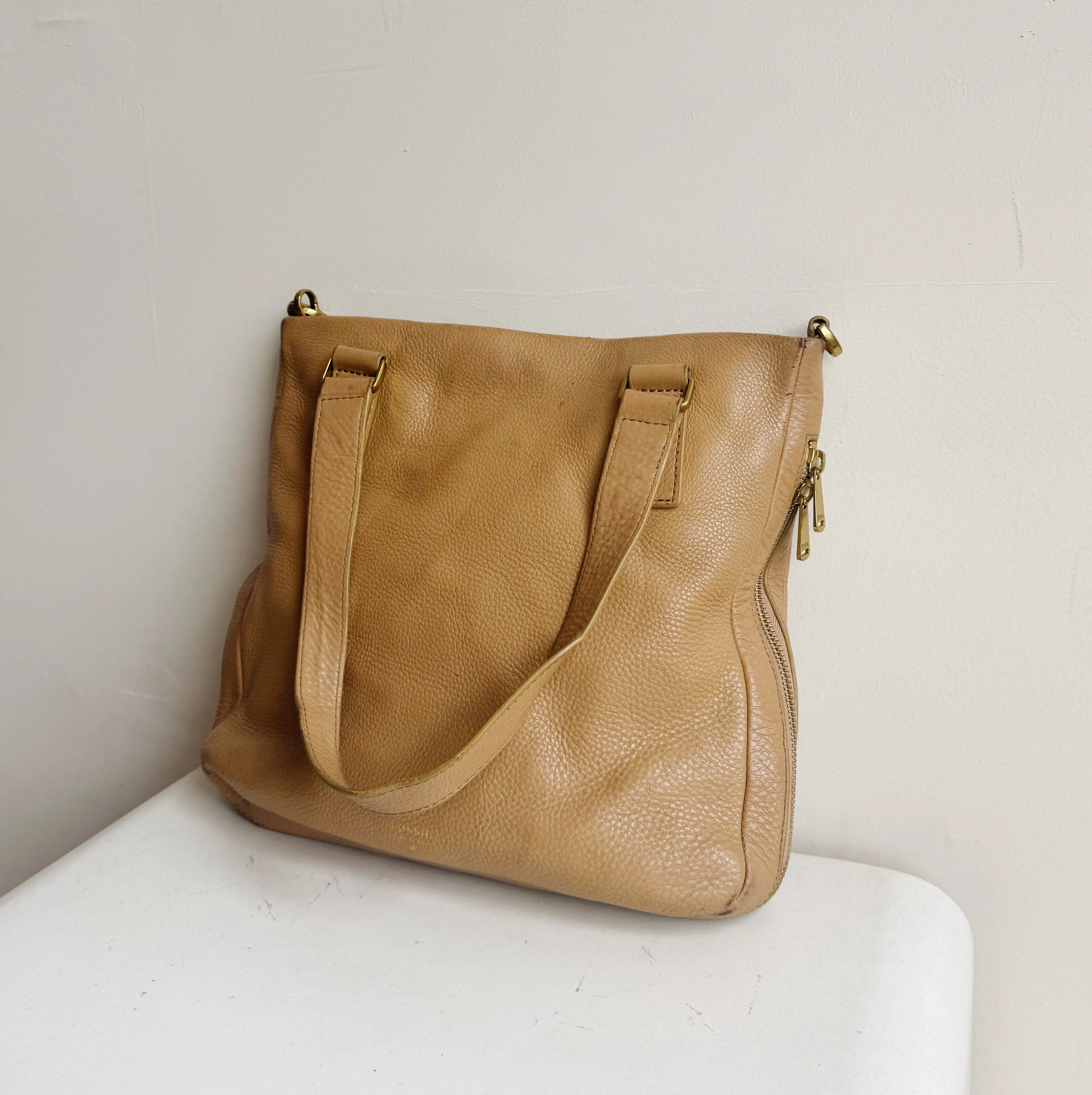 Honey Pebbled Leather Tote